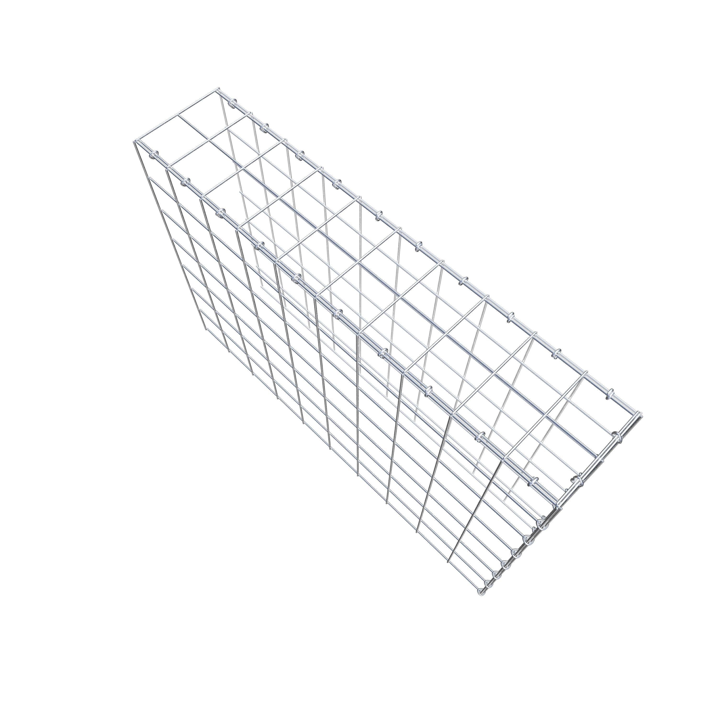 Mounted gabion type 4 100 cm x 70 cm x 20 cm (L x H x D), mesh size 10 cm x 10 cm, C-ring