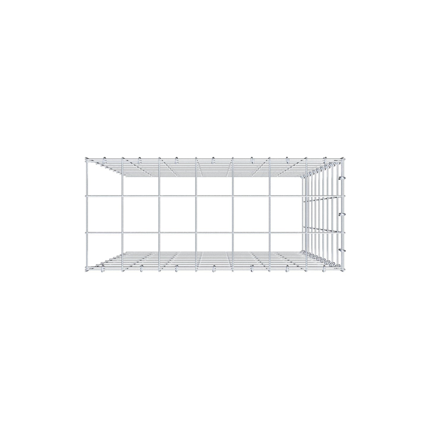 Anbaugabione Typ 4 100 cm x 70 cm x 30 cm (L x H x T), Maschenweite 10 cm x 10 cm, C-Ring