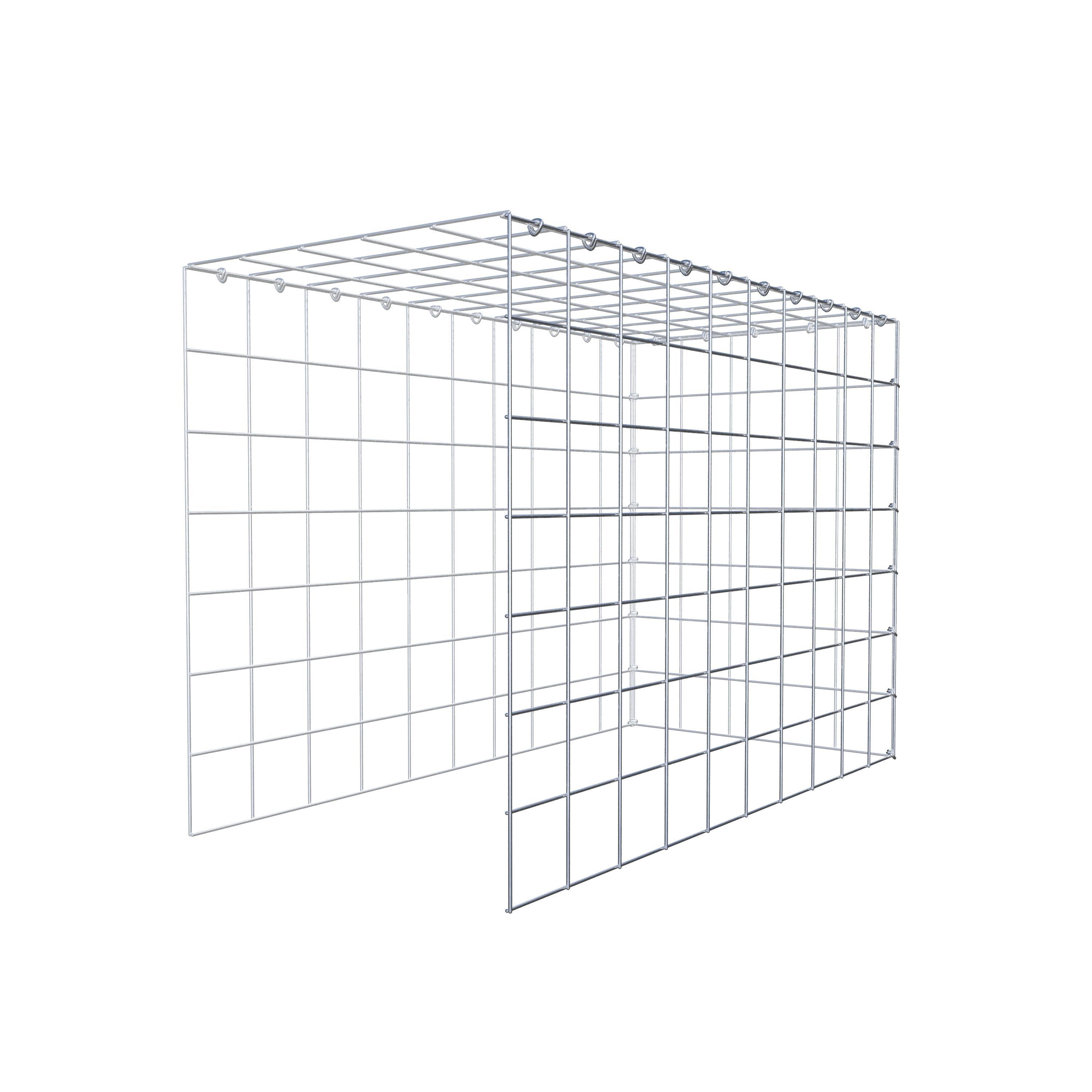 Mounted gabion type 4 100 cm x 70 cm x 50 cm (L x H x D), mesh size 10 cm x 10 cm, C-ring