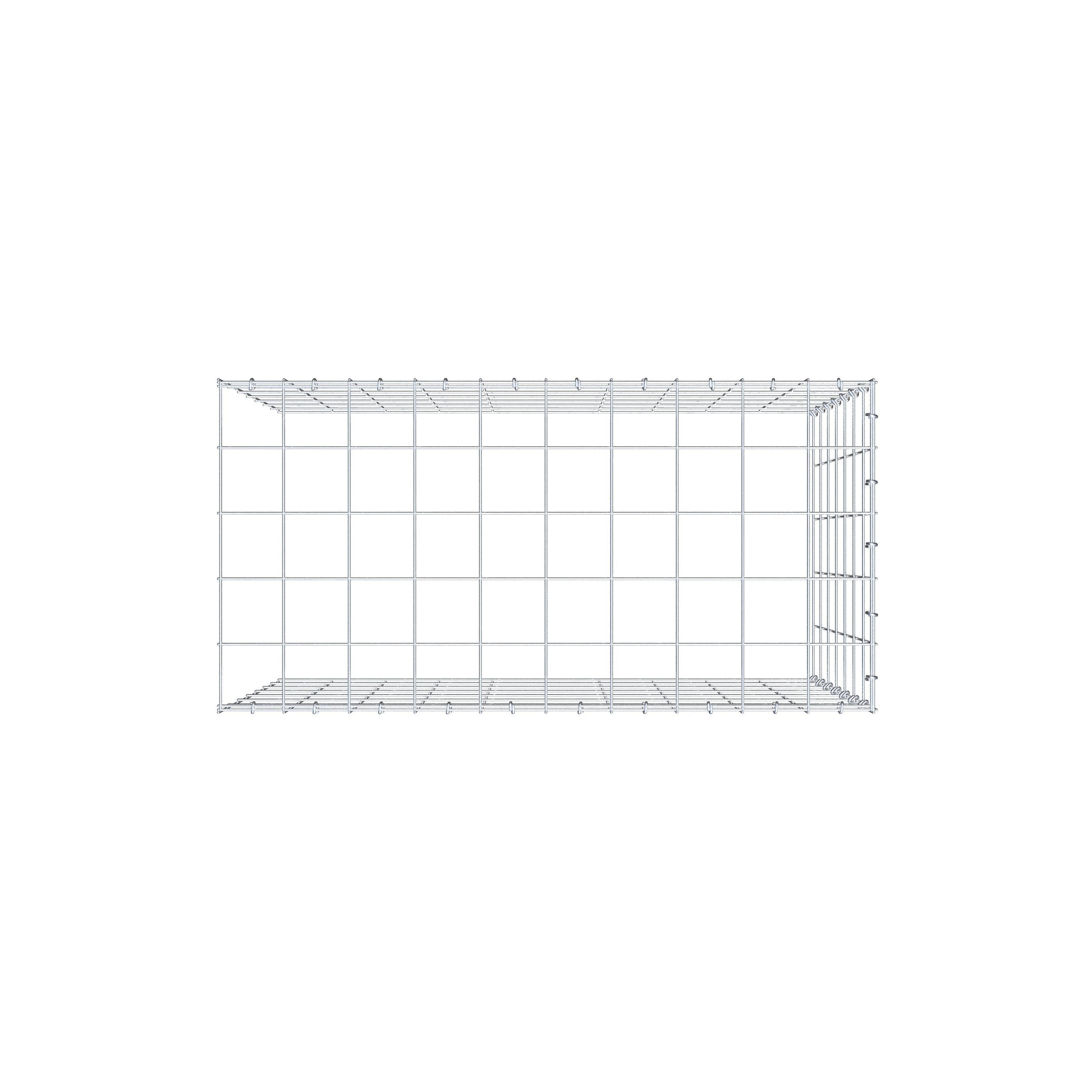 Mounted gabion type 4 100 cm x 70 cm x 50 cm (L x H x D), mesh size 10 cm x 10 cm, C-ring