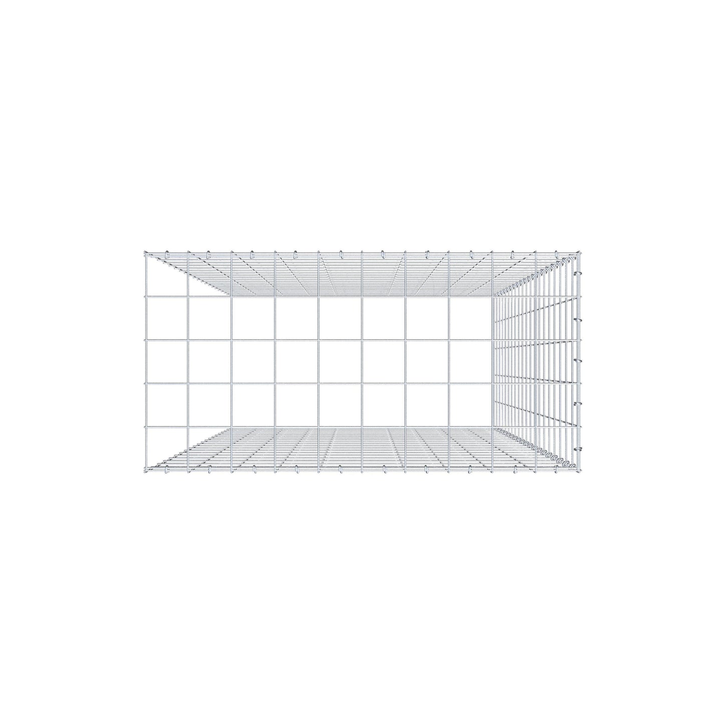 Fourche rapportée type 4 200 cm x 100 cm x 50 cm (L x H x P), mailles 10 cm x 10 cm, anneau en C