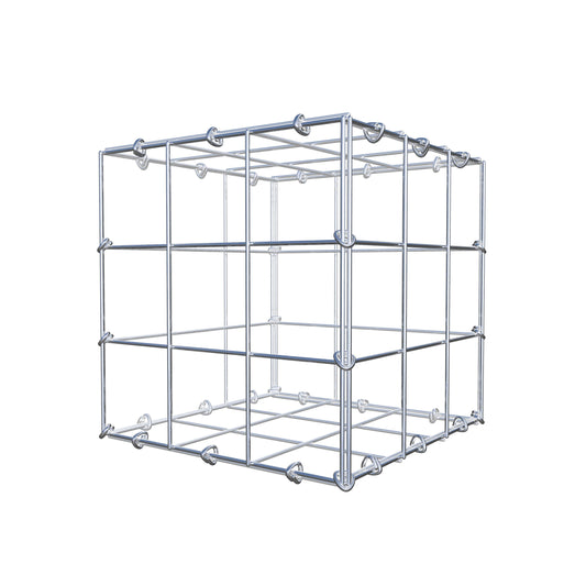 Gabion 30 cm x 30 cm x 30 cm (L x H x P), maille 10 cm x 10 cm, anneau en C