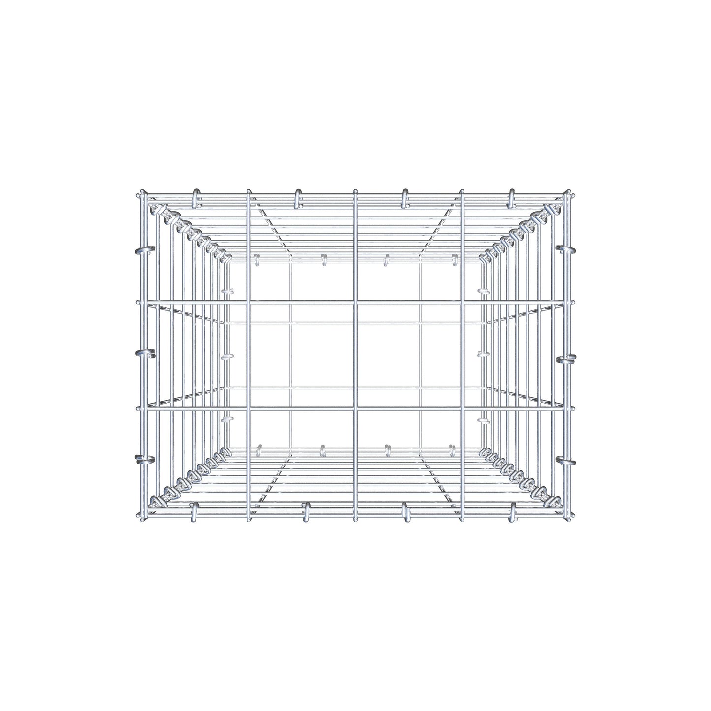 Gabione 80 cm x 40 cm x 30 cm (L x H x T), Maschenweite 10 cm x 10 cm, C-Ring