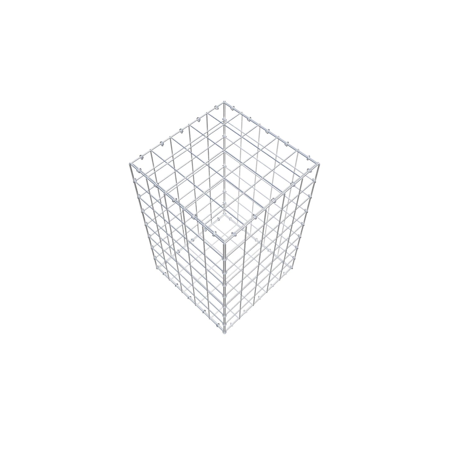 Gavión 80 cm x 50 cm x 50 cm (L x A x P), malla 10 cm x 10 cm, anillo en C