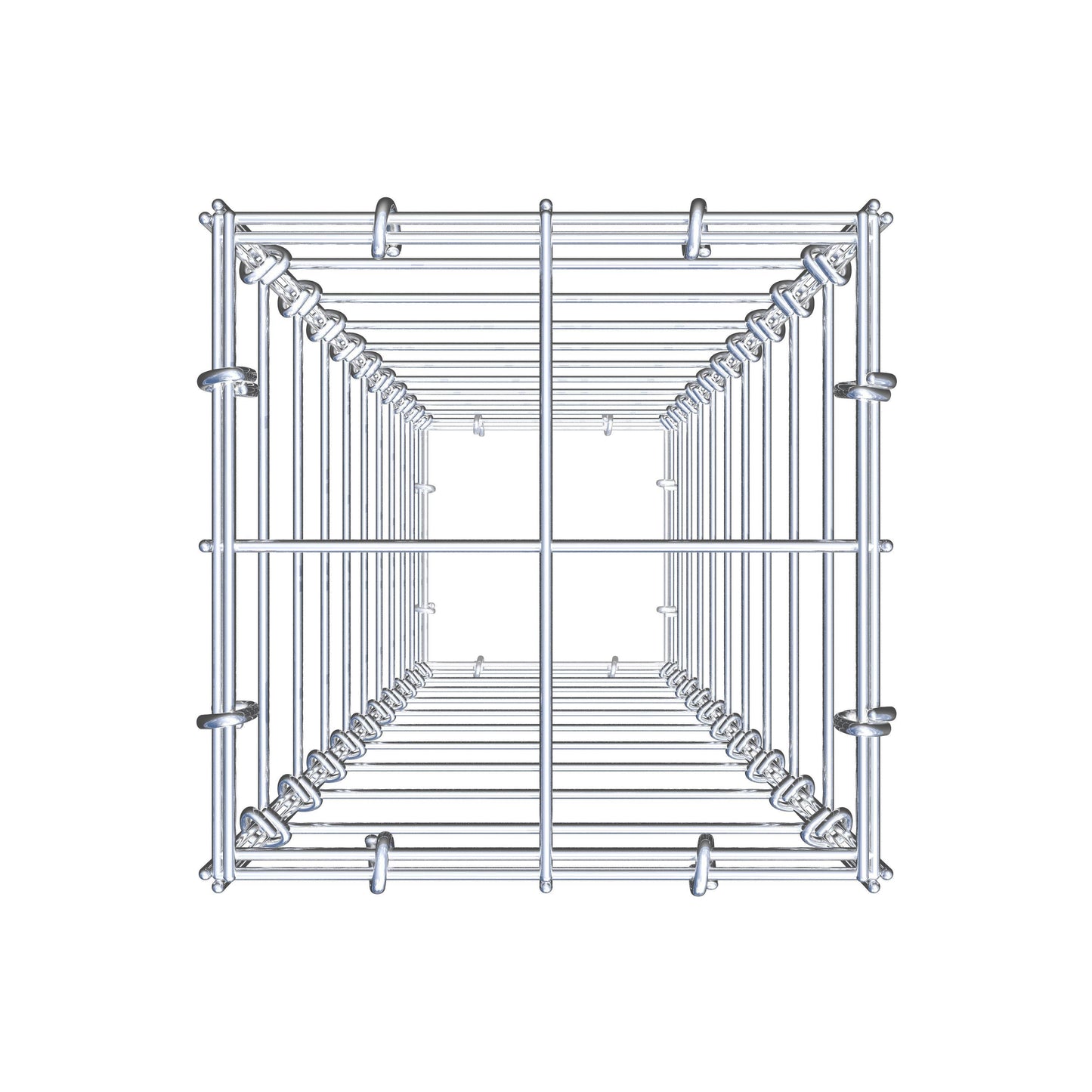 Gavión 100 cm x 20 cm x 20 cm (L x A x P), malla 10 cm x 10 cm, anillo en C