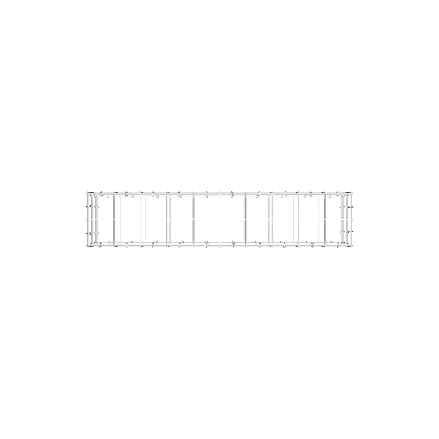 Gavión 100 cm x 20 cm x 20 cm (L x A x P), malla 10 cm x 10 cm, anillo en C