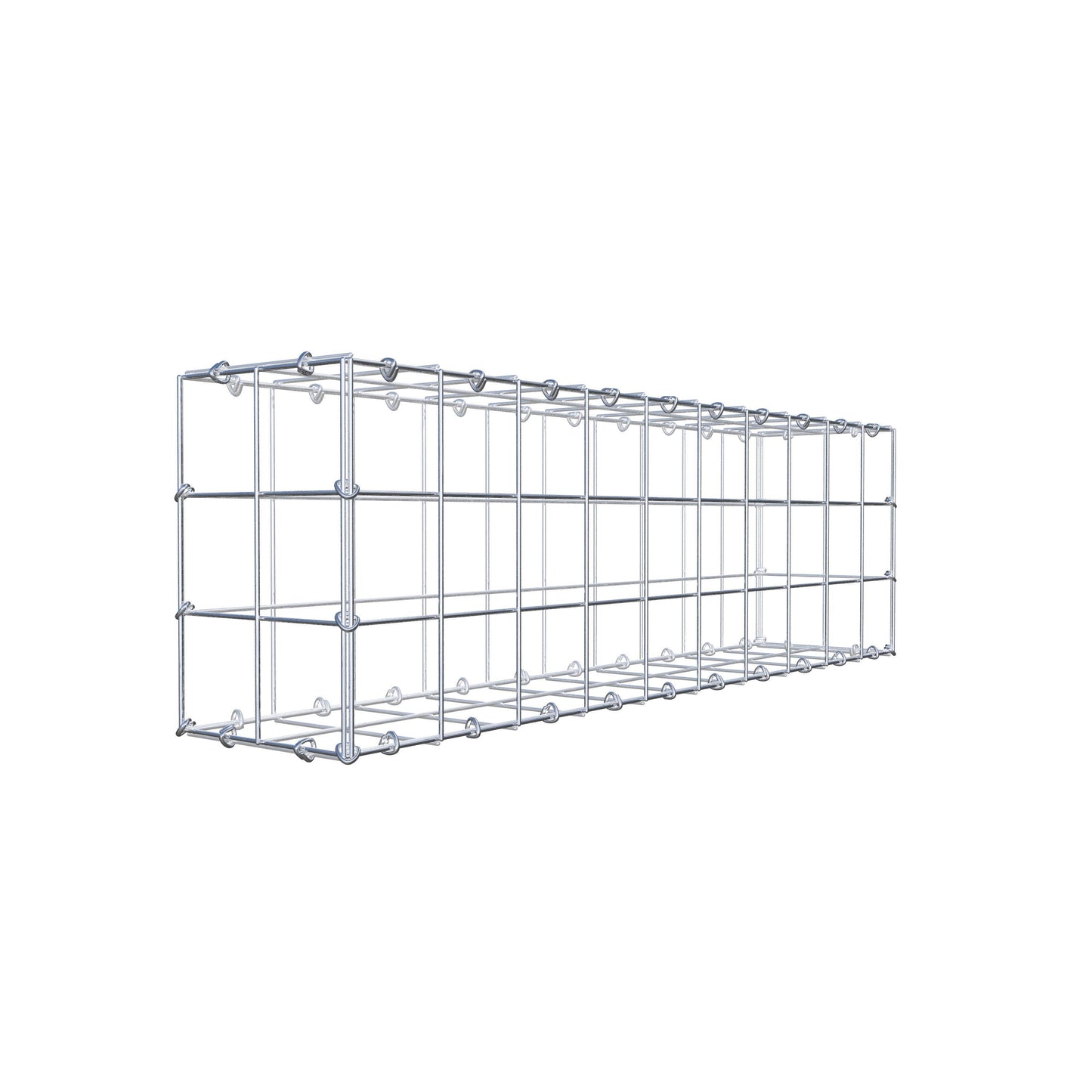 Gabion 100 cm x 30 cm x 20 cm (L x H x D), maskstorlek 10 cm x 10 cm, C-ring