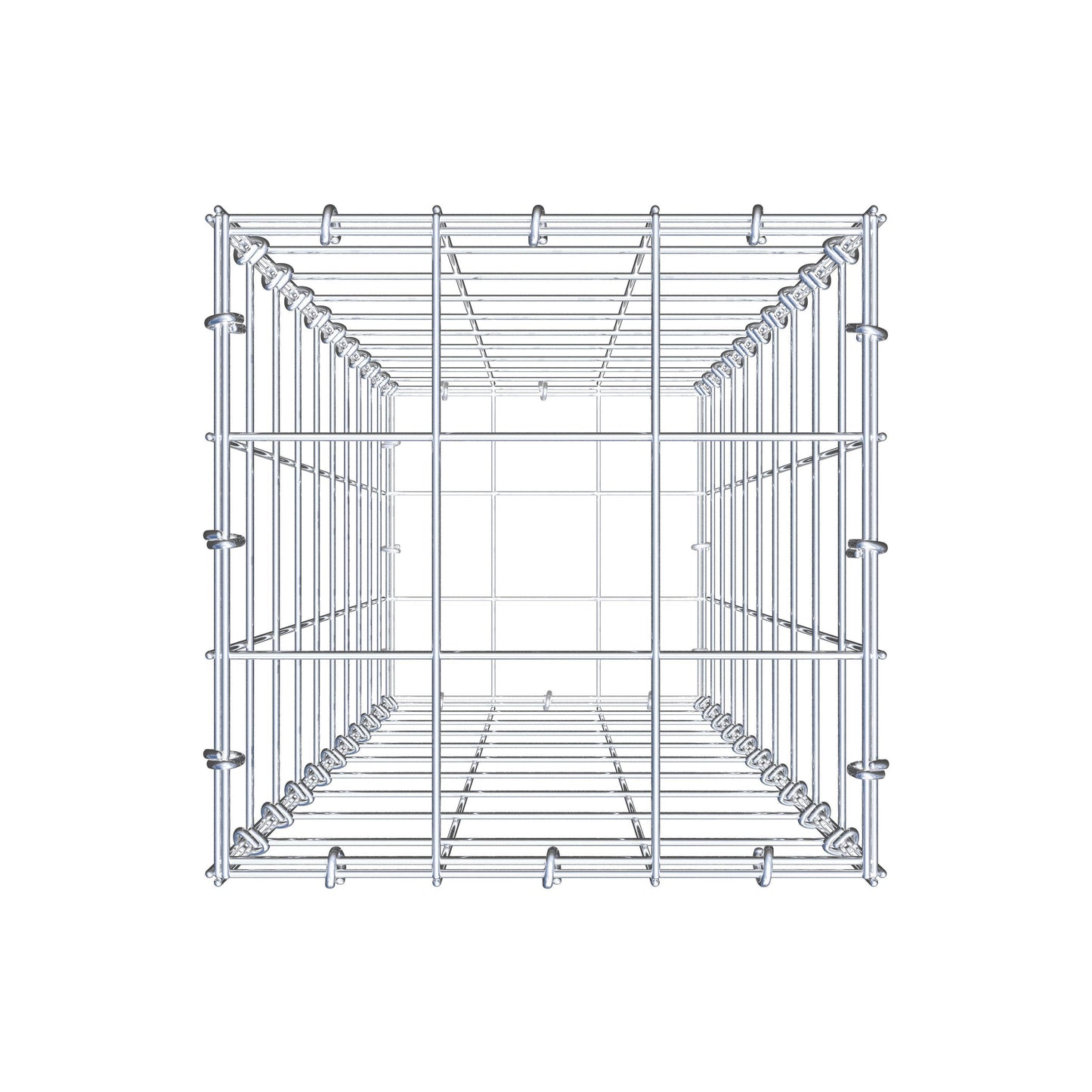 Gabion 100 cm x 30 cm x 30 cm (L x H x D), maskstorlek 10 cm x 10 cm, C-ring