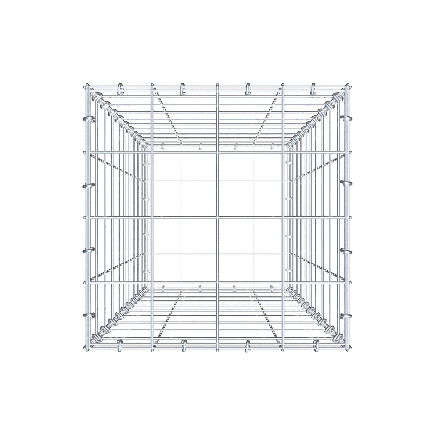 Gavión 100 cm x 40 cm x 40 cm (L x A x P), malla 10 cm x 10 cm, anillo en C