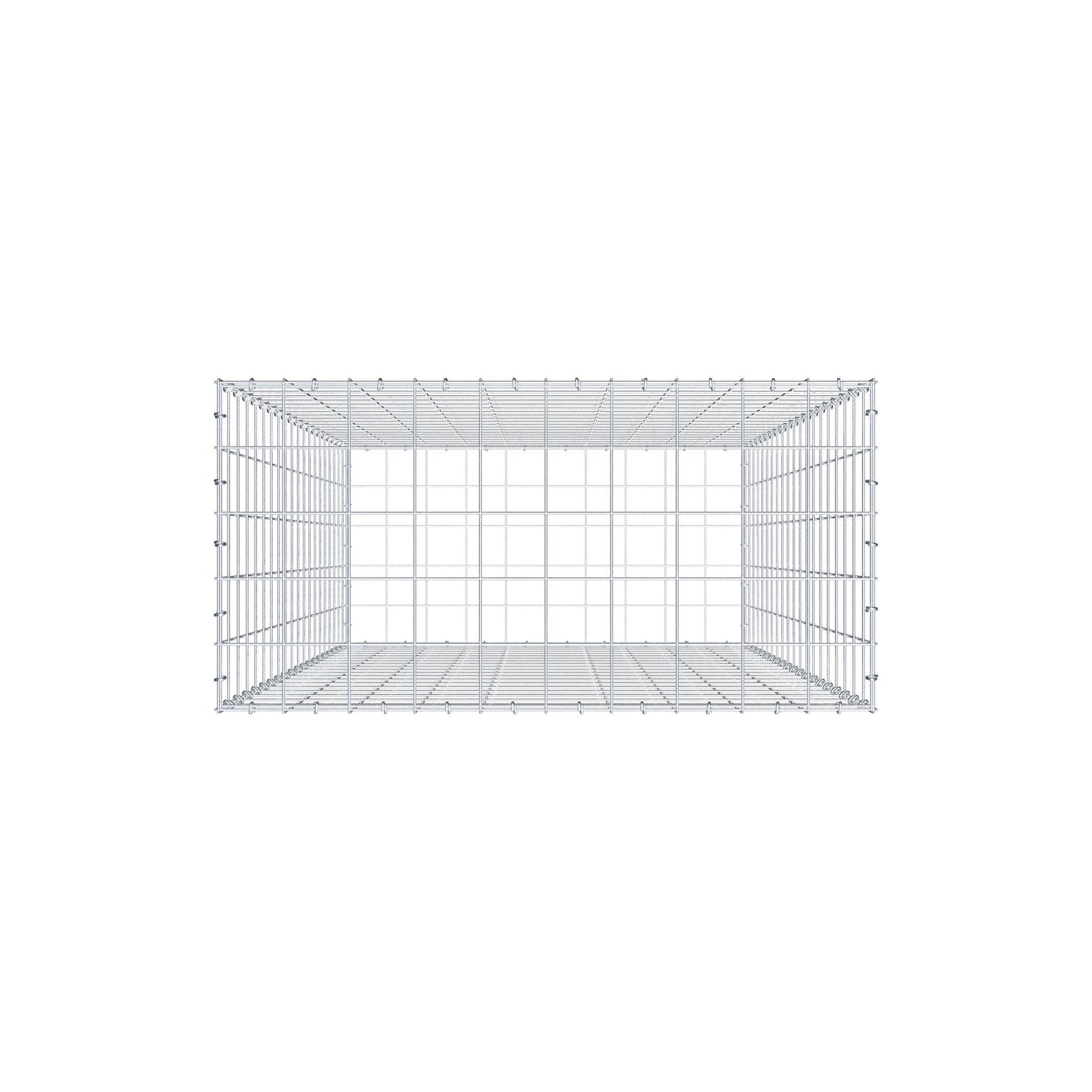 Gabion 200 cm x 100 cm x 50 cm (L x H x D), maskstorlek 10 cm x 10 cm, C-ring