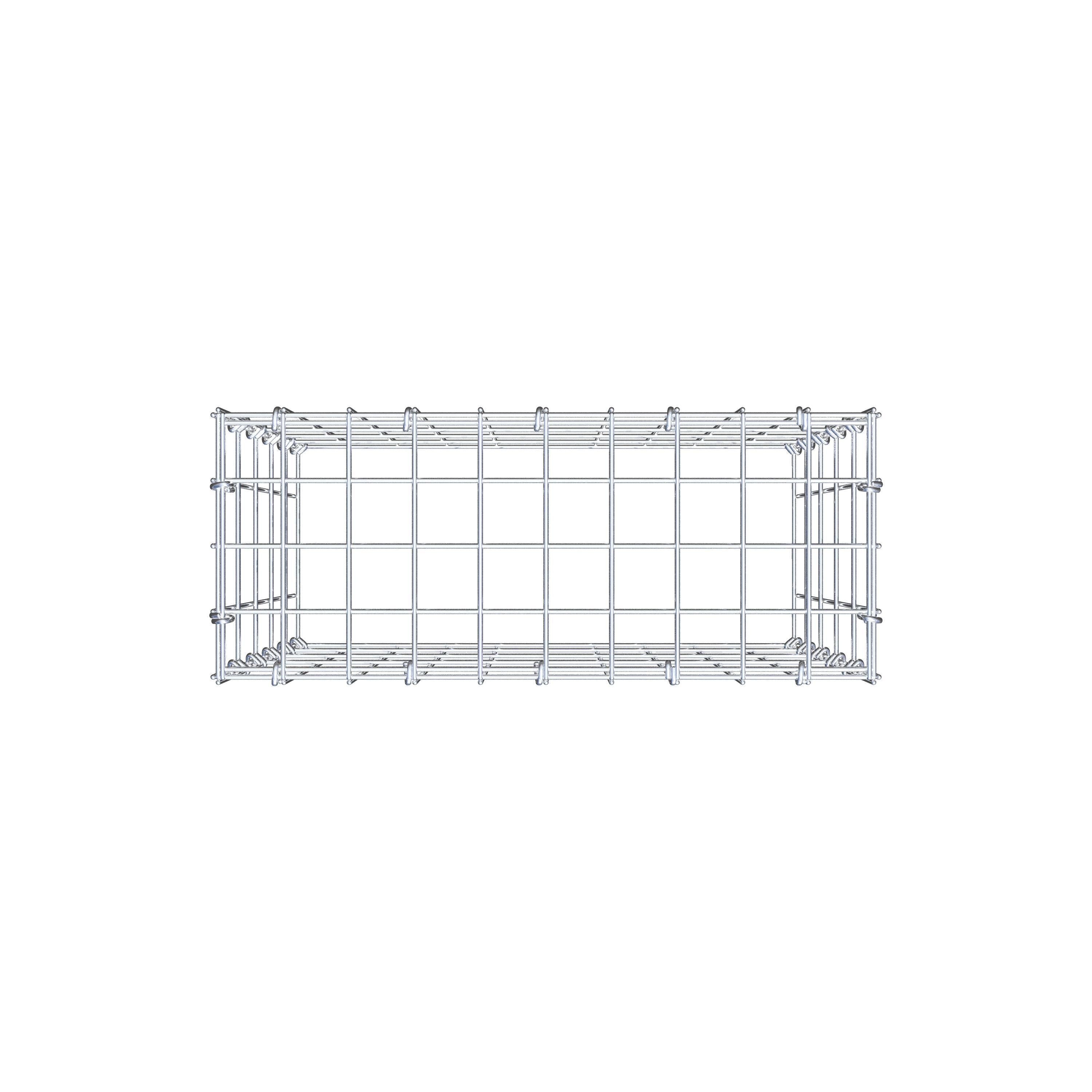 Mounted gabion type 3 50 cm x 50 cm x 20 cm (L x H x D), mesh size 5 cm x 10 cm, C-ring