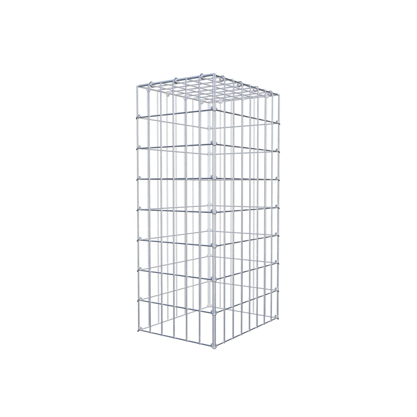 Mounted gabion type 3 80 cm x 40 cm x 30 cm (L x H x D), mesh size 5 cm x 10 cm, C-ring