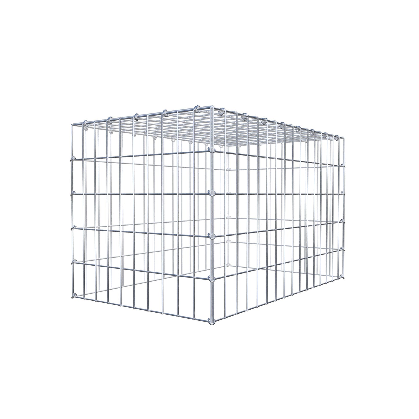 Mounted gabion type 3 80 cm x 50 cm x 50 cm (L x H x D), mesh size 5 cm x 10 cm, C-ring