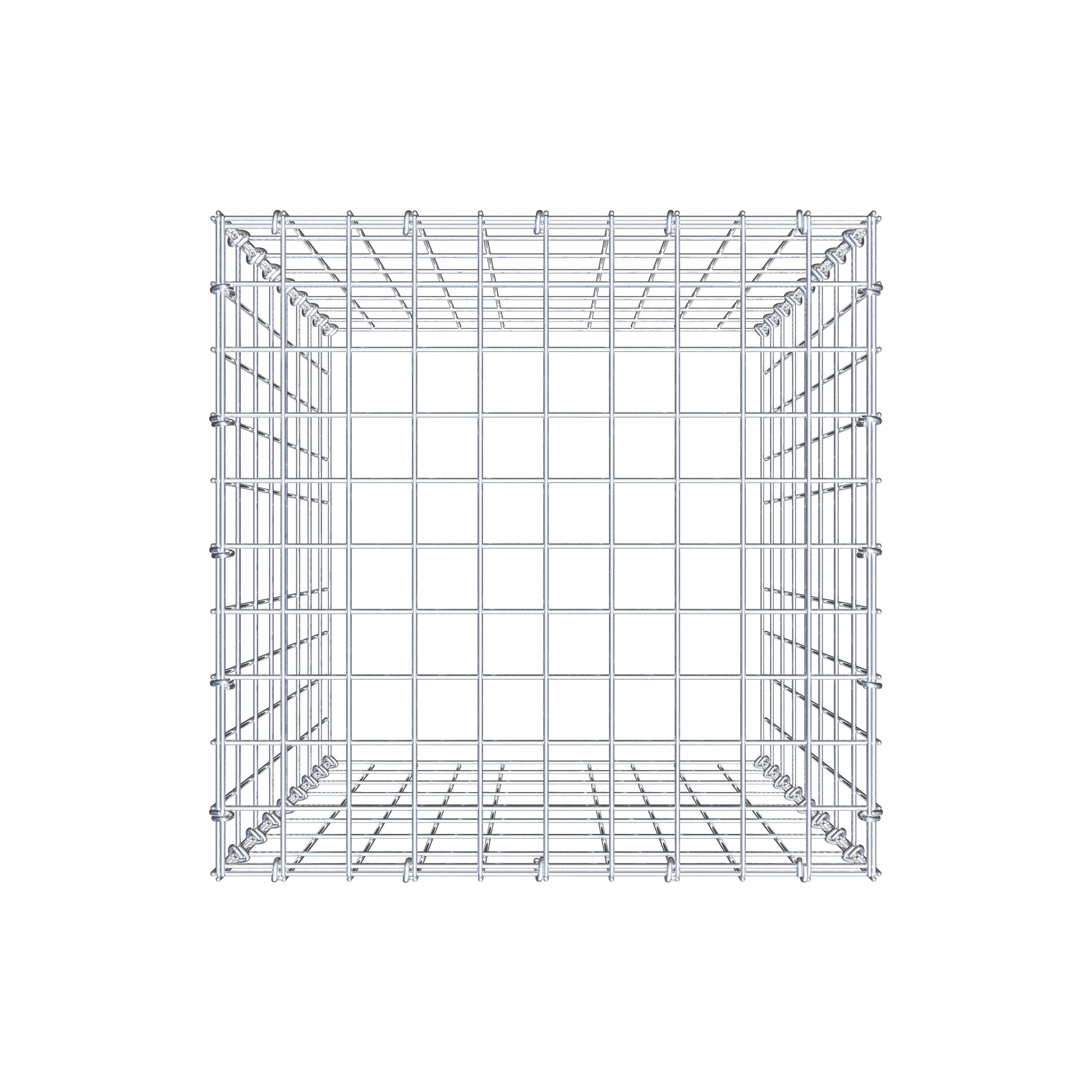 Mounted gabion type 3 80 cm x 50 cm x 50 cm (L x H x D), mesh size 5 cm x 10 cm, C-ring