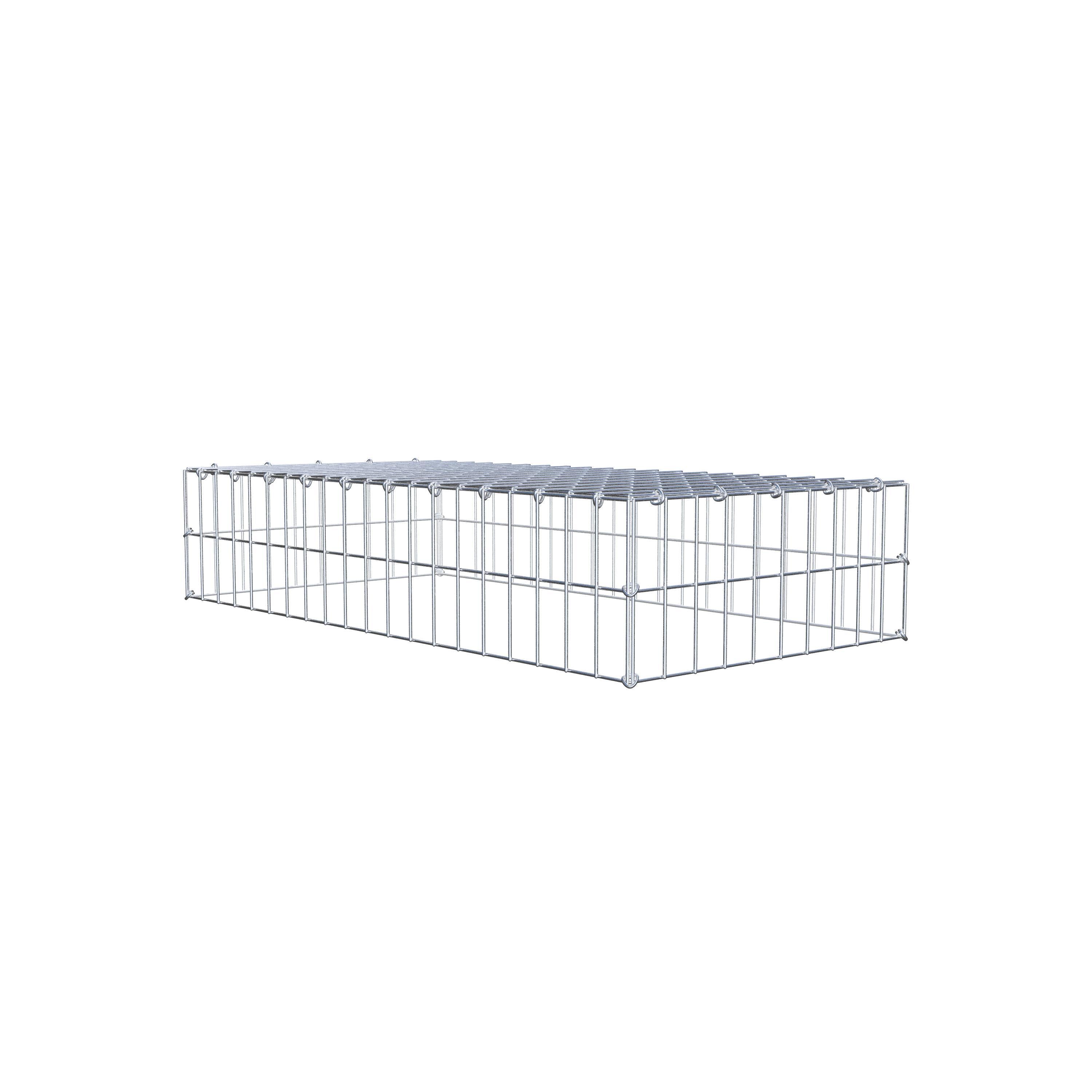 Monteret gabion type 3 100 cm x 20 cm x 50 cm (L x H x D), maskestørrelse 5 cm x 10 cm, C-ring