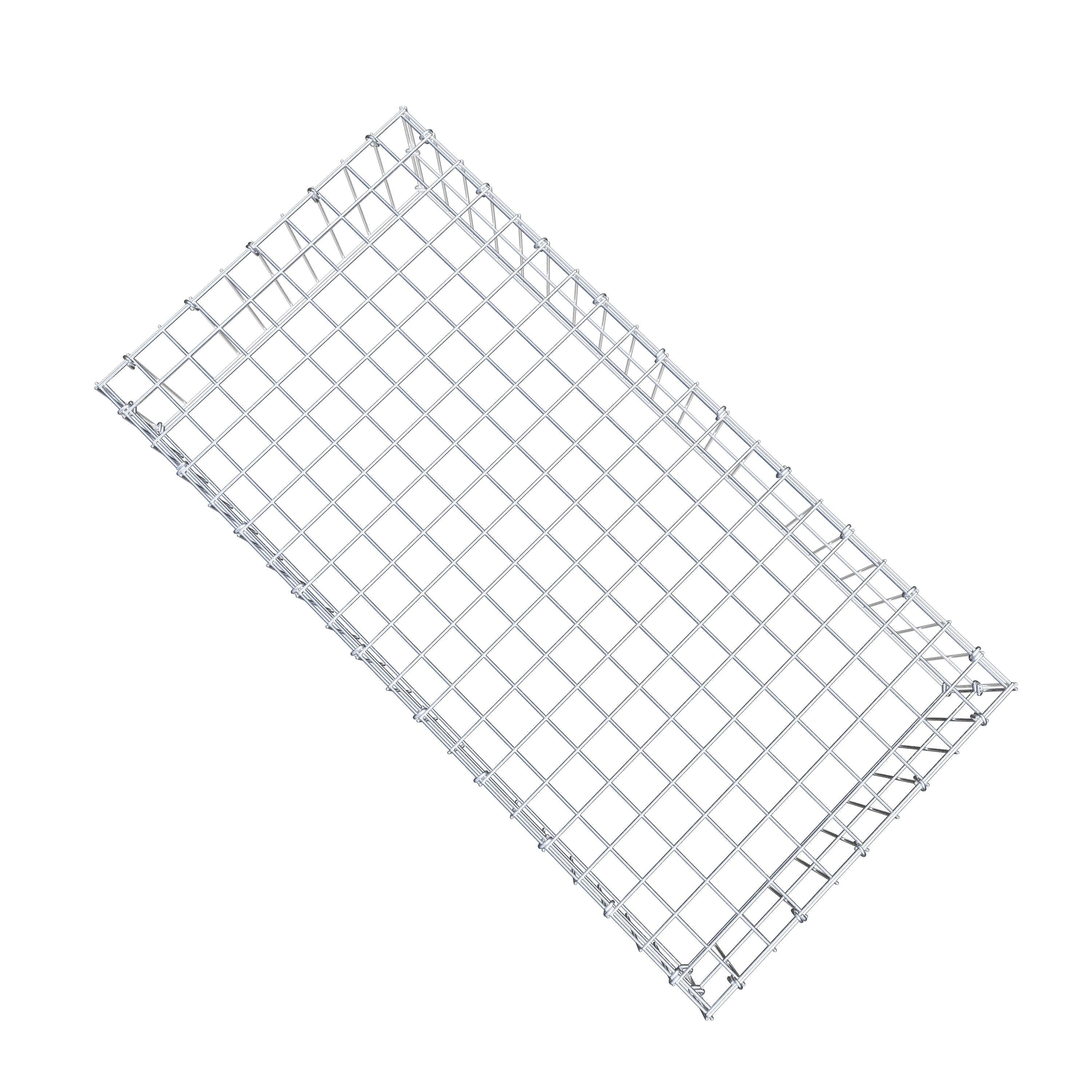 Monteret gabion type 3 100 cm x 20 cm x 50 cm (L x H x D), maskestørrelse 5 cm x 10 cm, C-ring