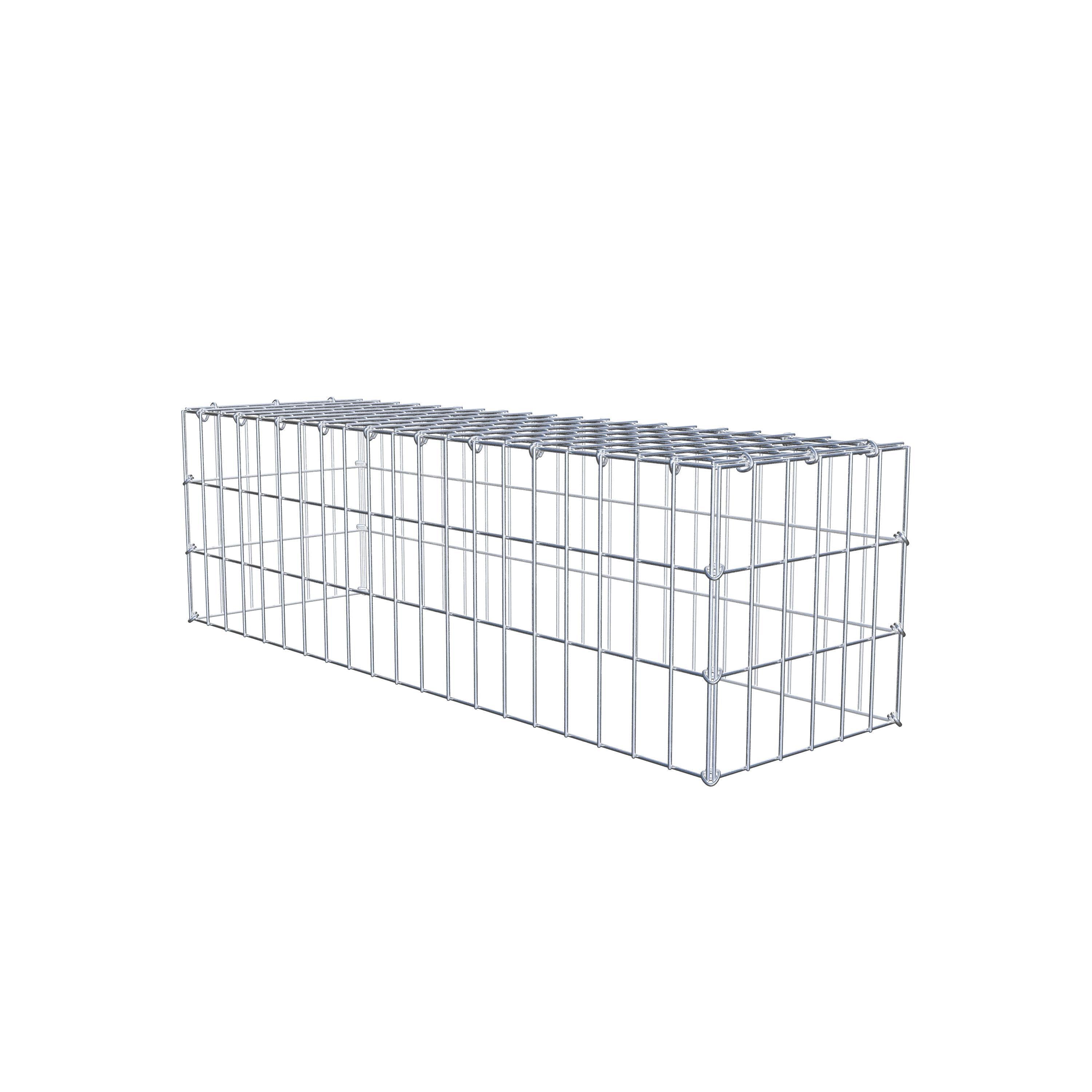 Monteret gabion type 3 100 cm x 30 cm x 30 cm (L x H x D), maskestørrelse 5 cm x 10 cm, C-ring