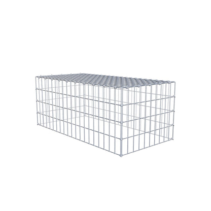 Mounted gabion type 3 100 cm x 40 cm x 50 cm (L x H x D), mesh size 5 cm x 10 cm, C-ring