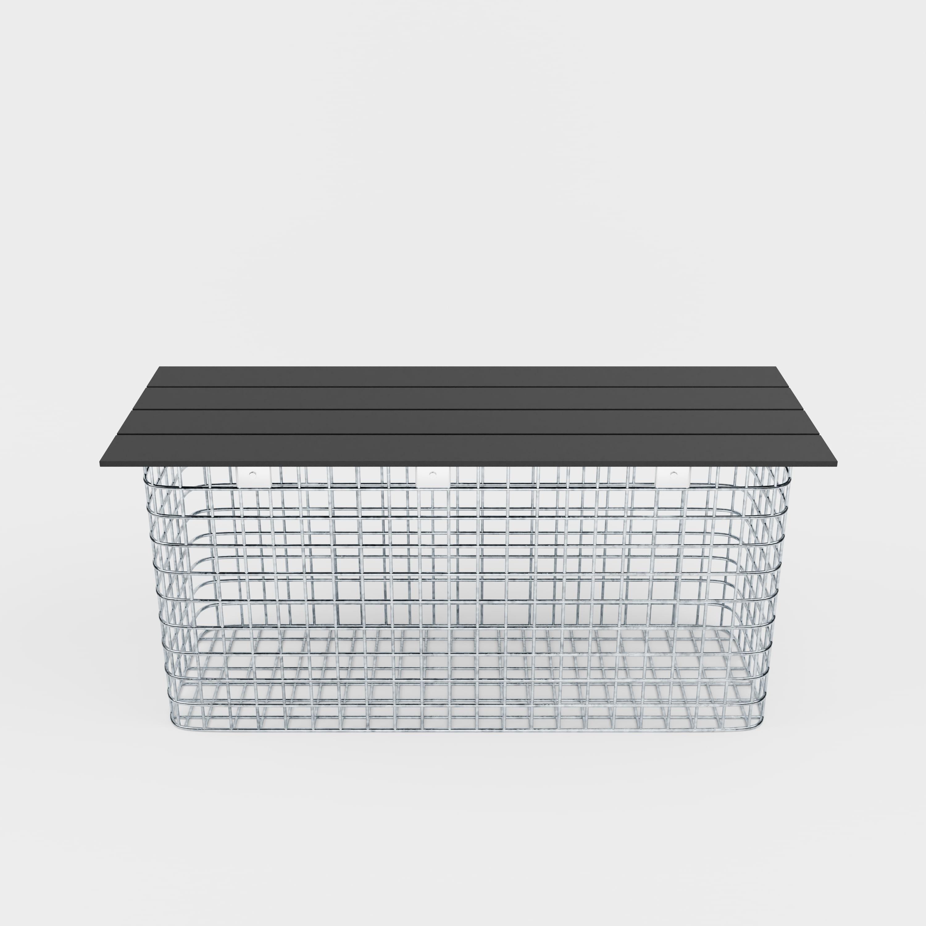 Banco de jardim 102 x 50 x 32 cm MW 5 x 5 cm galvanizado a quente, com capa reciclada em antracite