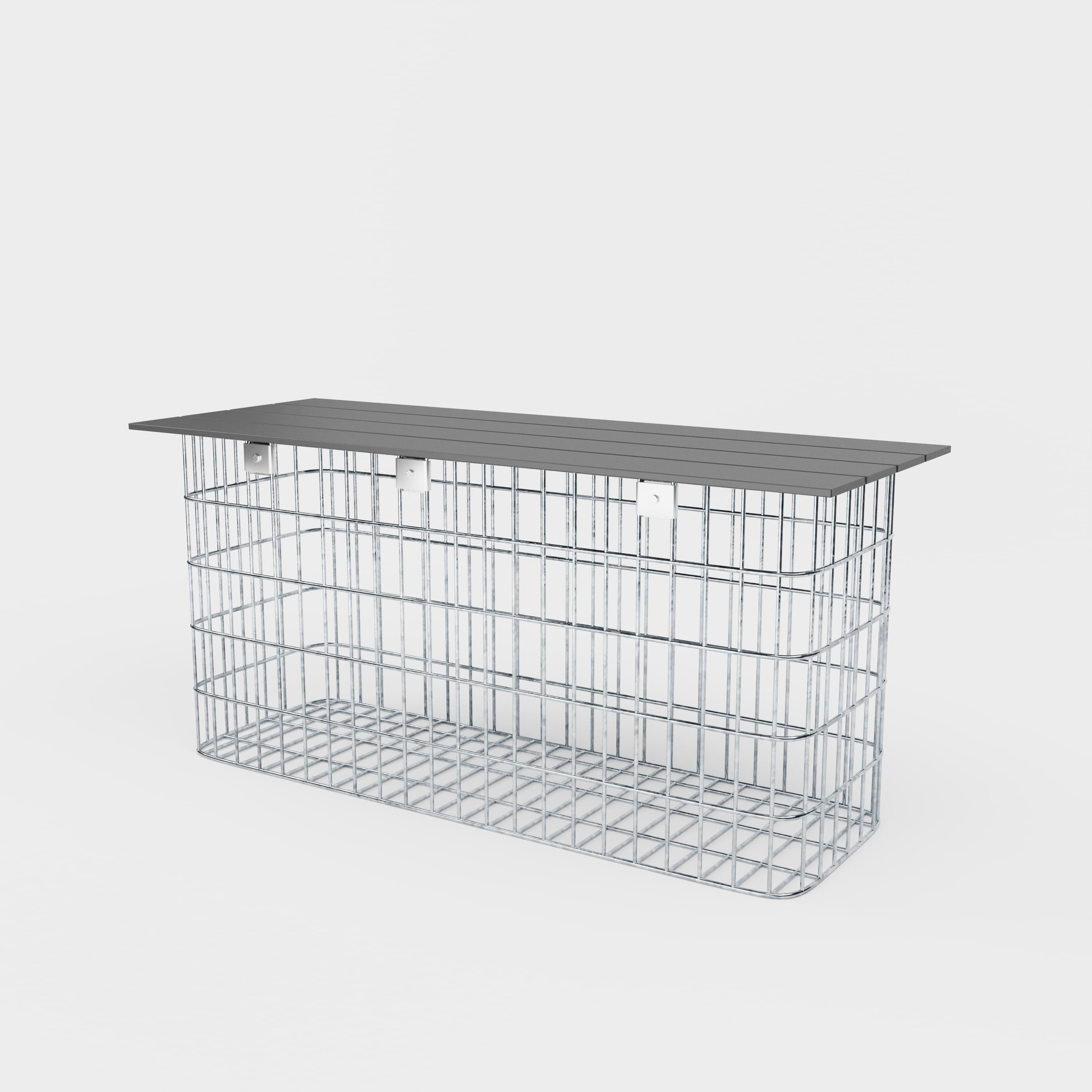 Banco de jardim 102 x 50 x 32 cm MW 5 x 10 cm galvanizado a quente, com capa reciclada em antracite