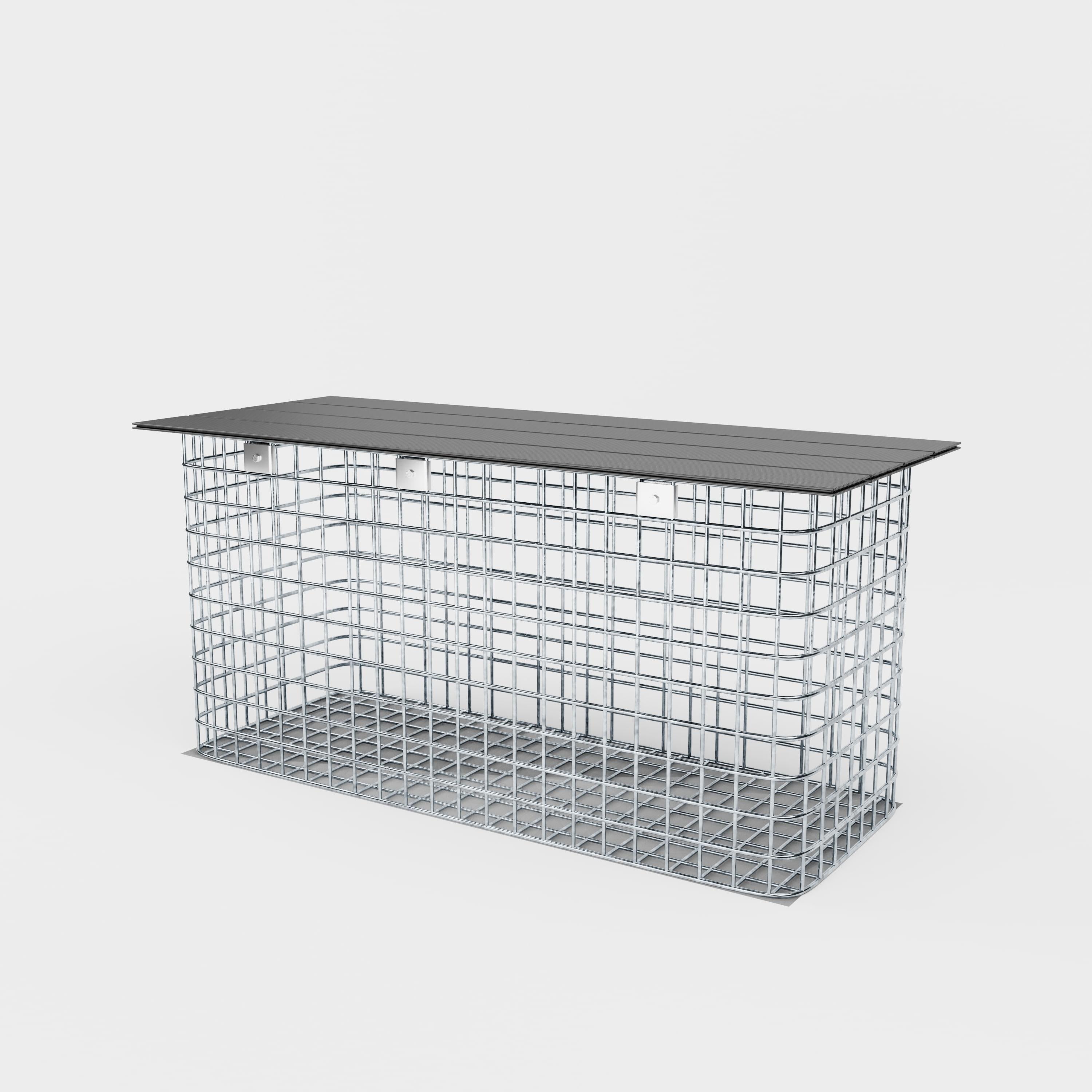 Banco de jardim 102 x 50 x 42 cm MW 5 x 5 cm galvanizado a quente, com capa reciclada em antracite