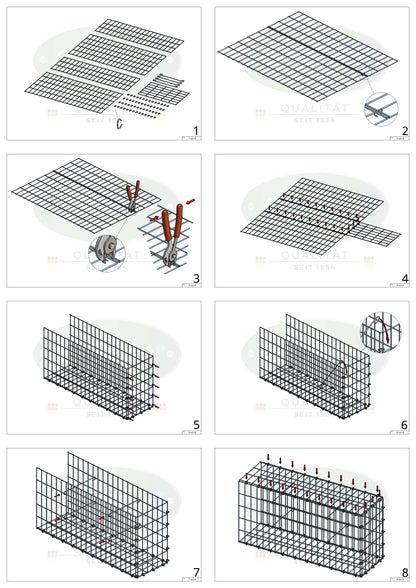Gabião Tipo 2 100 cm x 80 cm x 30 cm, malhagem 5 cm x 10 cm, anel C