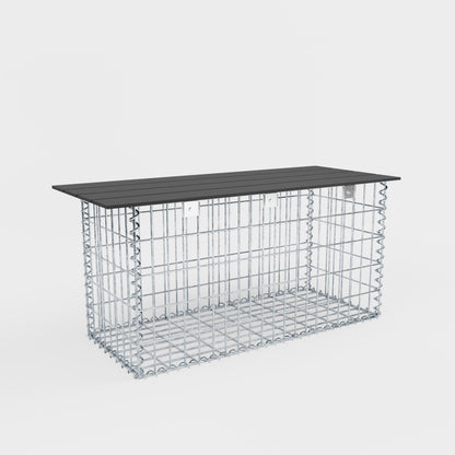 Garden bench spiral gabion 105 x 50 x 40 cm - MW 5 x 10 cm, with recycled cover in anthracite