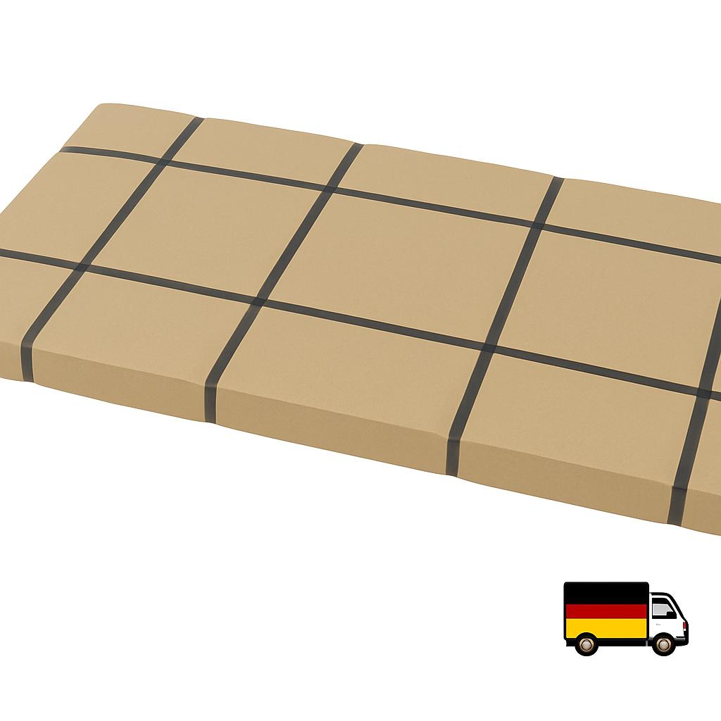 Letto rialzato rettangolare 200 cm x 100 cm x 100 cm (L x H x P), maglia 5 x 10 cm, spessore parete 15 cm