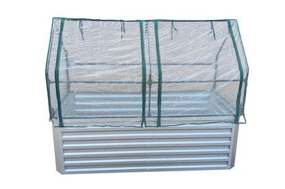 Raised bed made of galvanized sheet metal with top - Dimensions without top: 184 x 60 x 90 cm (L x H x D, planting dimensions)