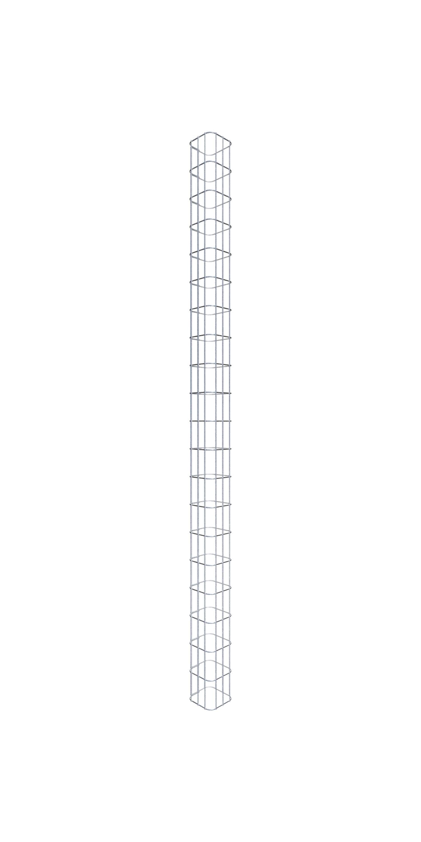 Colonna rettangolare in gabbione zincato a caldo, 17 cm x 17 cm, 200 cm di altezza, MW 5 cm x 10 cm