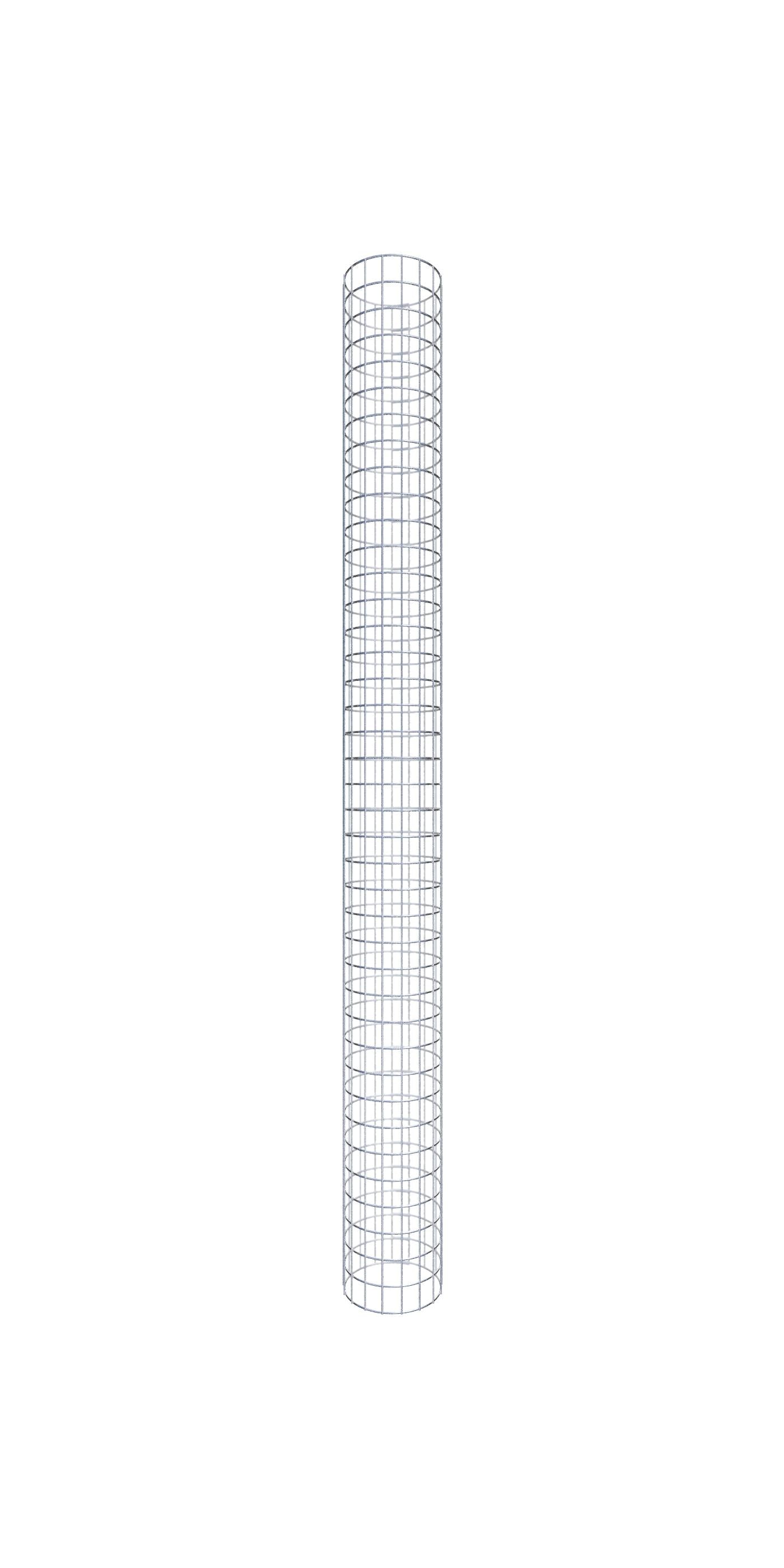 Rund gabionsøjle, varmgalvaniseret, 27 cm diameter, 200 cm højde, MW 5 cm x 10 cm