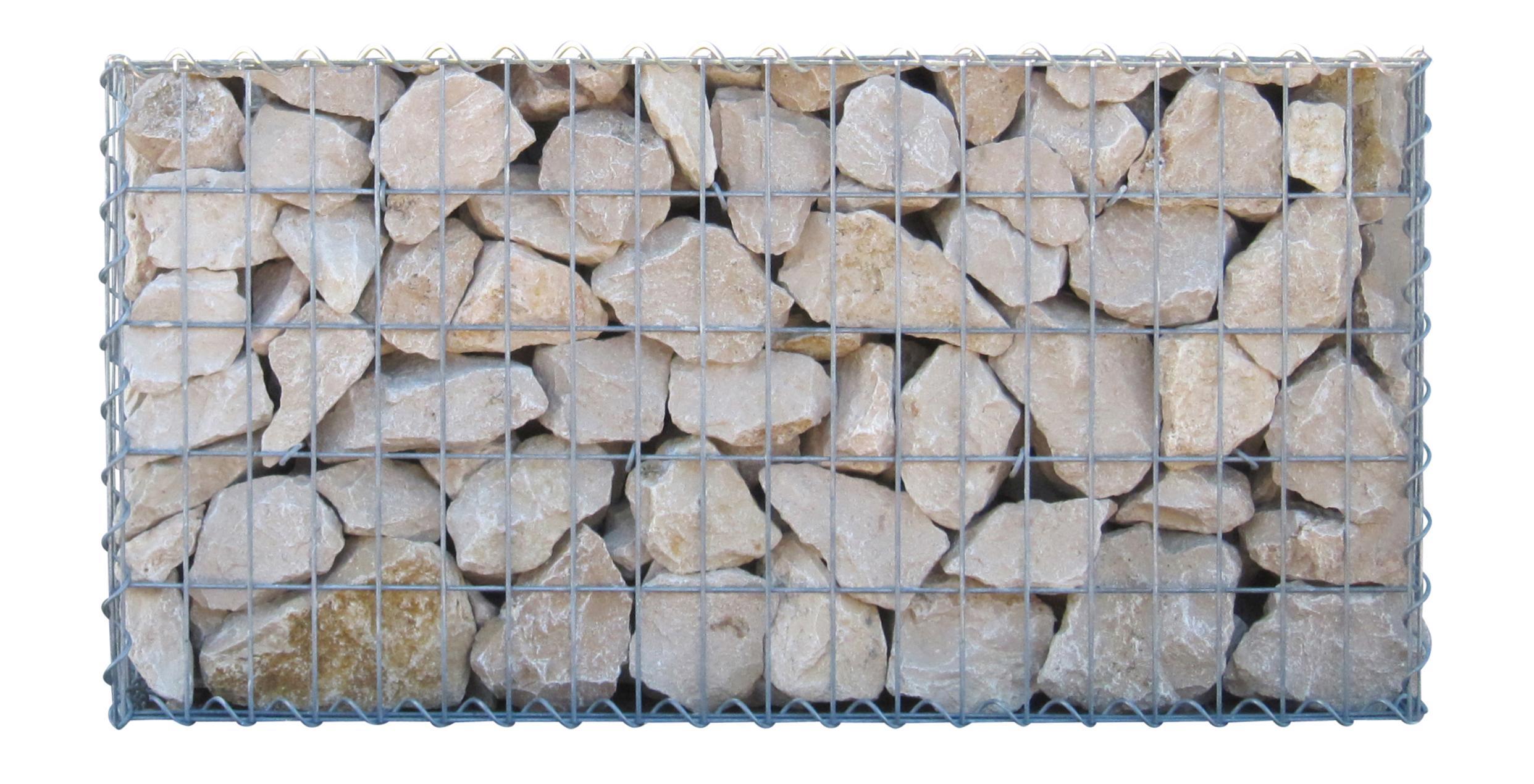 Gabião 100 cm x 40 cm x 20 cm (C x A x P), malhagem 5 cm x 10 cm, espiral