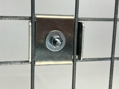 Klammer mit Zaunhalter Maschenweite 5 cm x 5 cm, Aluminium