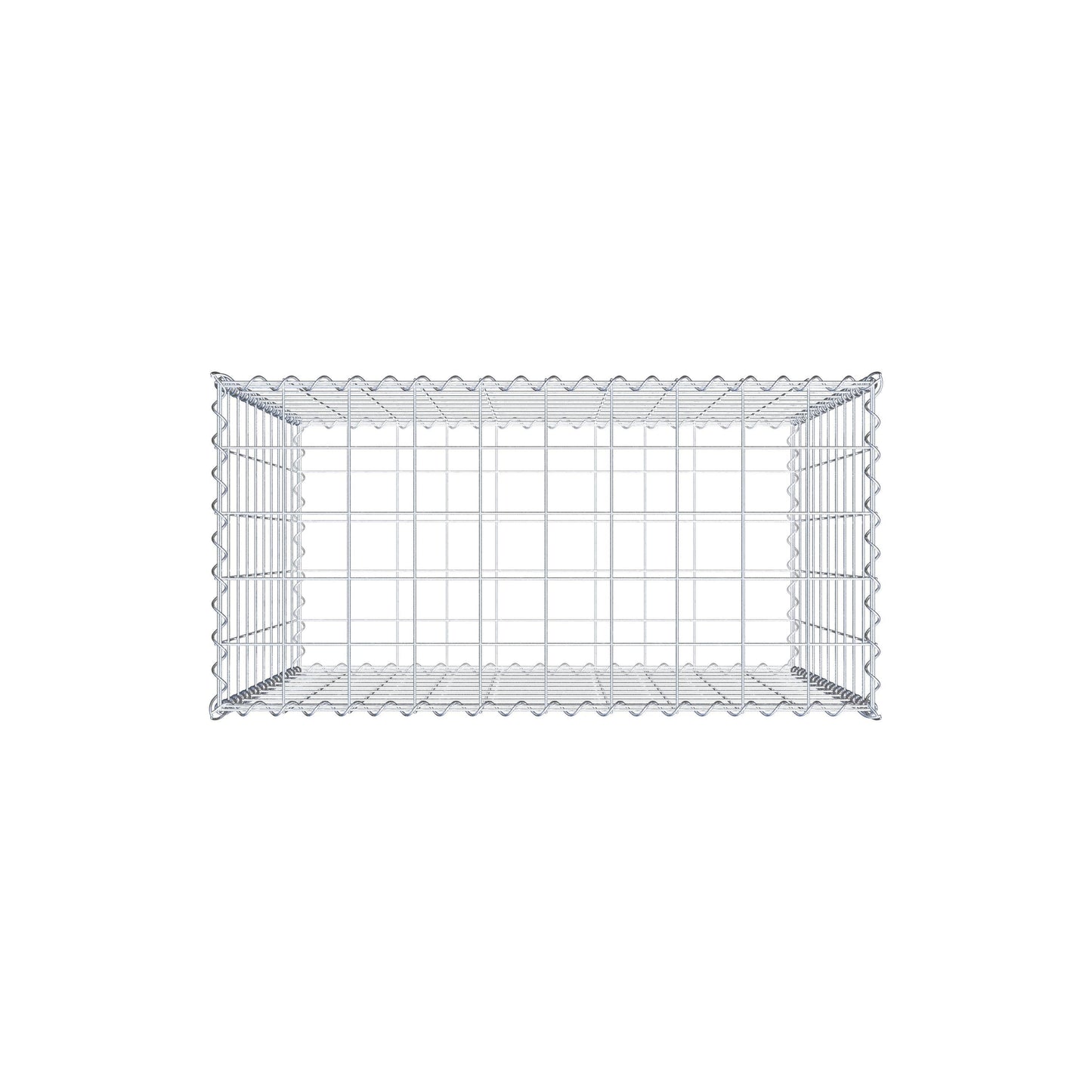 Sæt med 2 gabioner 100 cm x 100 cm x 50 cm (L x H x D), maskestørrelse 10 x 10 cm, spiralformet