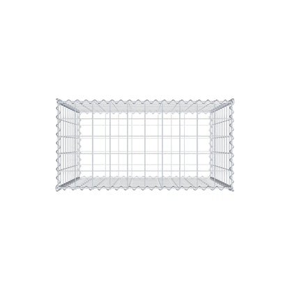 Sæt med 2 gabioner 100 cm x 100 cm x 50 cm (L x H x D), maskestørrelse 10 x 10 cm, spiralformet