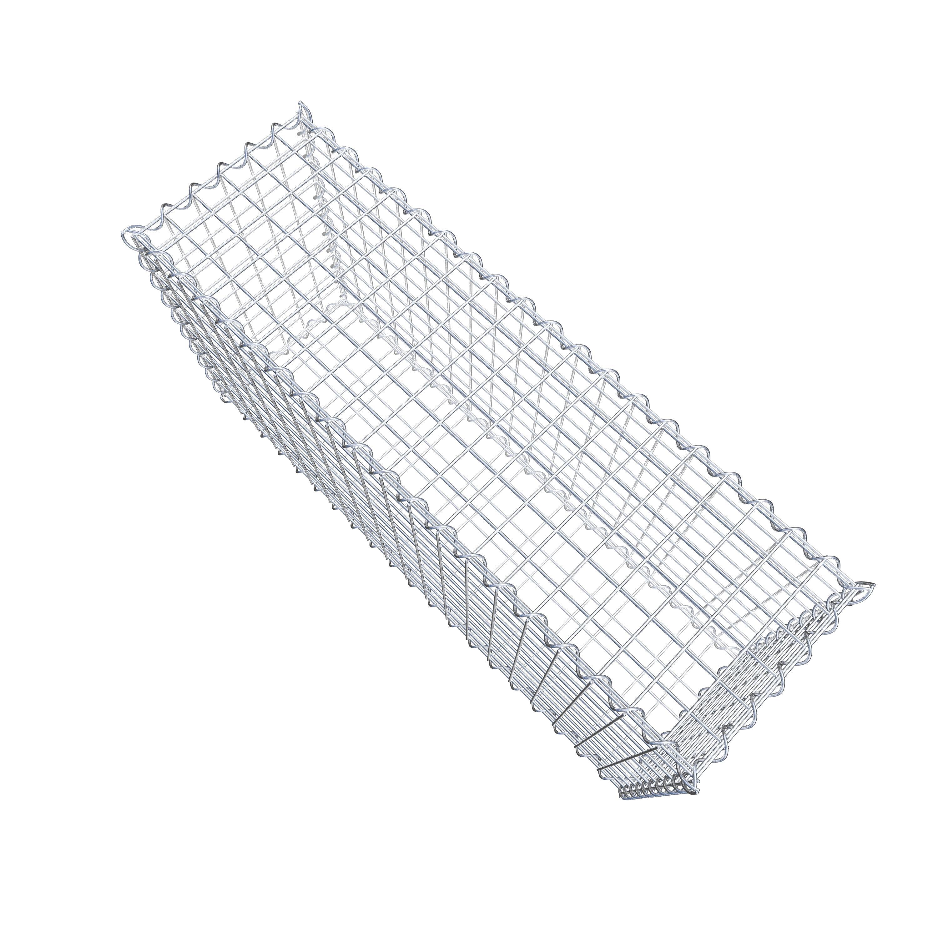 Juego de 2 gaviones de 100 cm x 50 cm x 30 cm (largo x alto x fondo), malla de 5 x 5 cm, en espiral