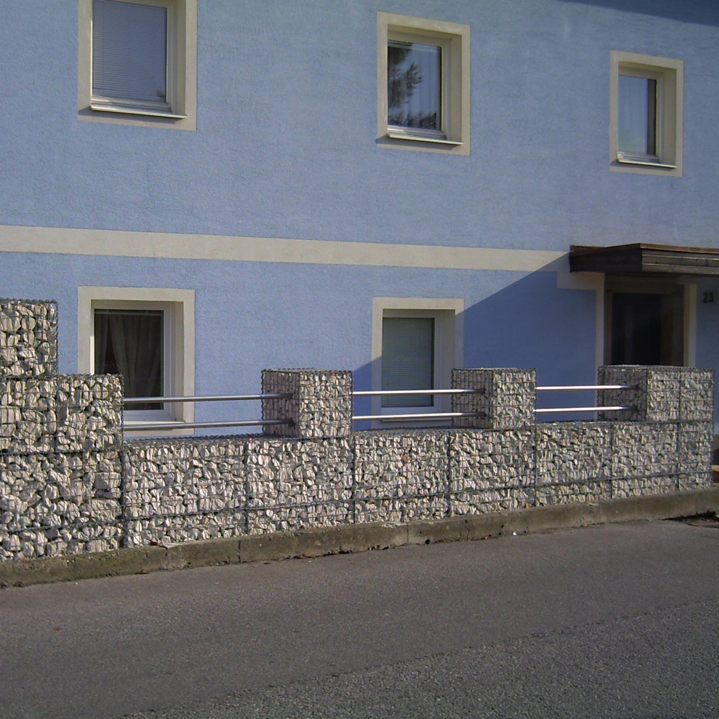 Juego de 2 gaviones 100 cm x 50 cm x 50 cm (L x A x P), luz de malla 5 x 10 cm, en espiral