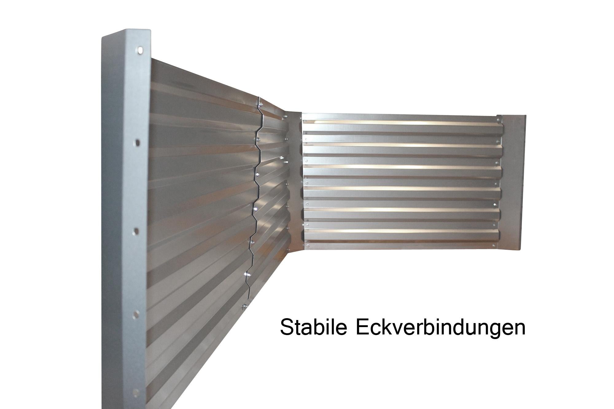 Verhoogd bed van gegalvaniseerd plaatstaal met bovenkant - Afmetingen zonder bovenkant: 184 x 60 x 90 cm (L x H x D, plantafmetingen)