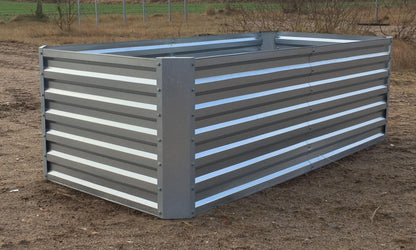Raised bed made of galvanized sheet metal with top - Dimensions without top: 184 x 60 x 90 cm (L x H x D, planting dimensions)