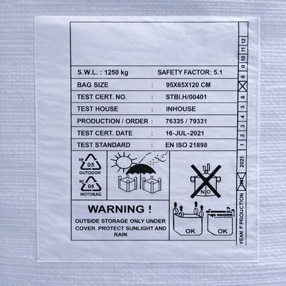 5x Big Bags 95 x 65 x 120 cm (L x P x H) - con stampa - molto stabile - 1.250 kg SWL