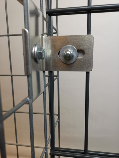 Grampo com suporte de cerca 5 x 10 cm para malha de haste dupla, alumínio