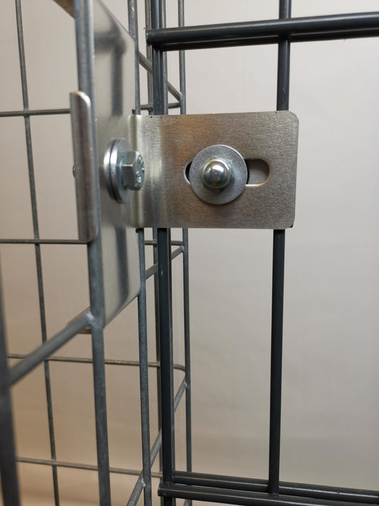 Abrazadera con soporte de valla 5 x 10 cm para tela metálica doble, aluminio