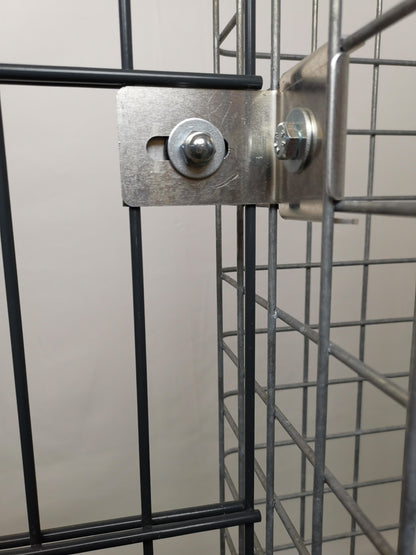 Clamp with fence holder 5 x 5 cm for double rod mat, aluminum 