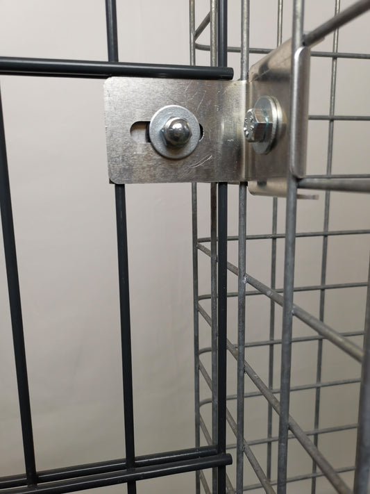 Abrazadera con soporte de valla 5 x 5 cm para tela metálica doble, aluminio