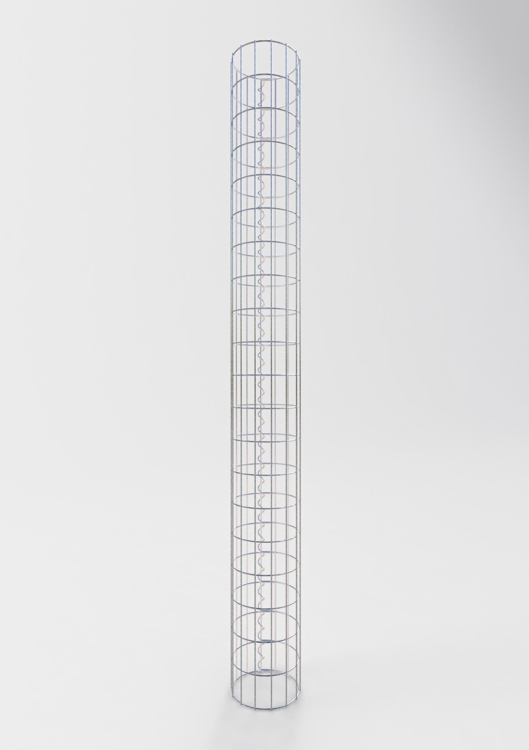 Colonna gabbionata rotonda 22 cm di diametro, 200 cm di altezza, maglia 5 cm x 10 cm