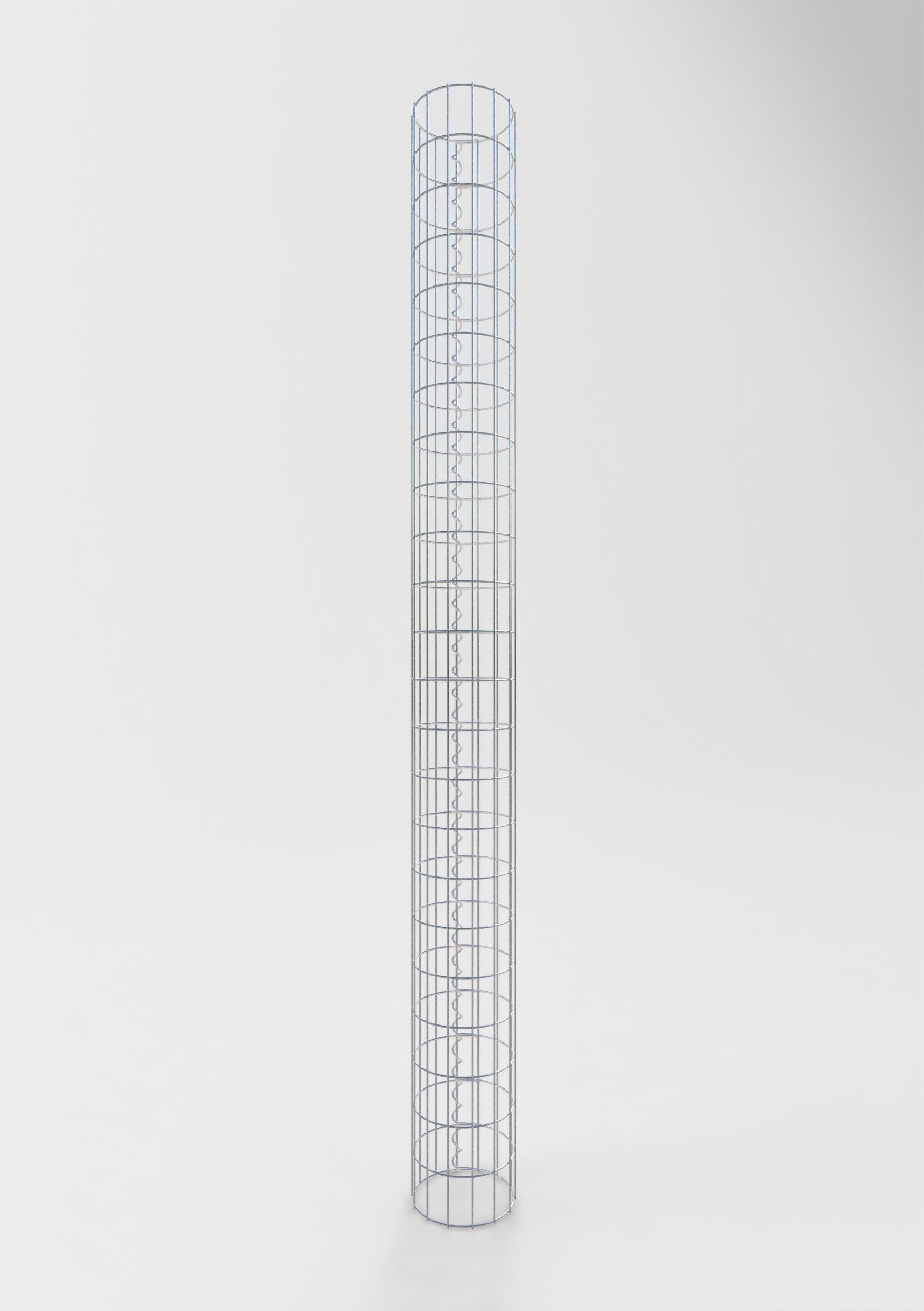 Colonna gabbionata rotonda 22 cm di diametro, 230 cm di altezza, maglia 5 cm x 10 cm