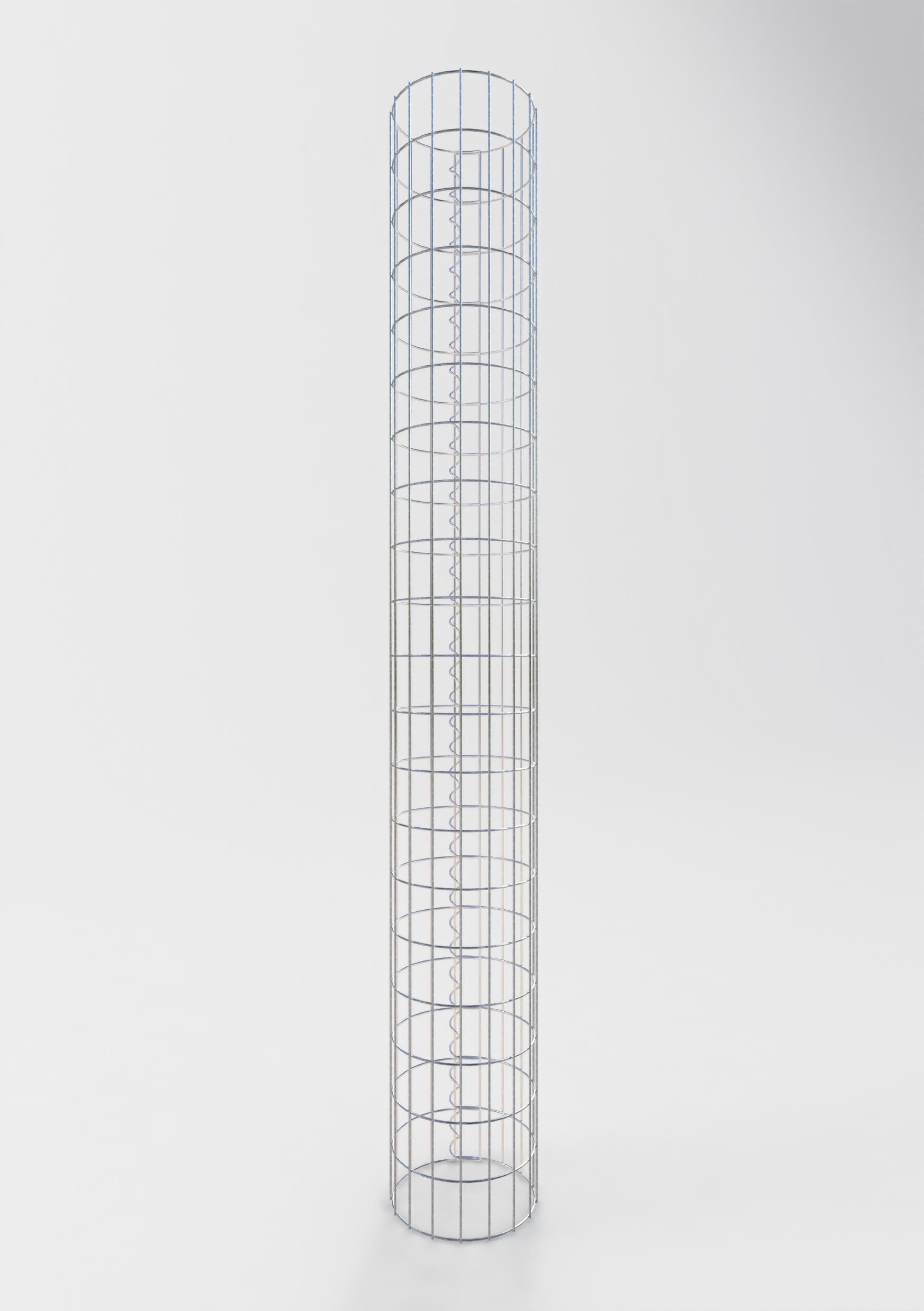 Colonna gabbionata rotonda 27 cm di diametro, 200 cm di altezza, maglia 5 cm x 10 cm