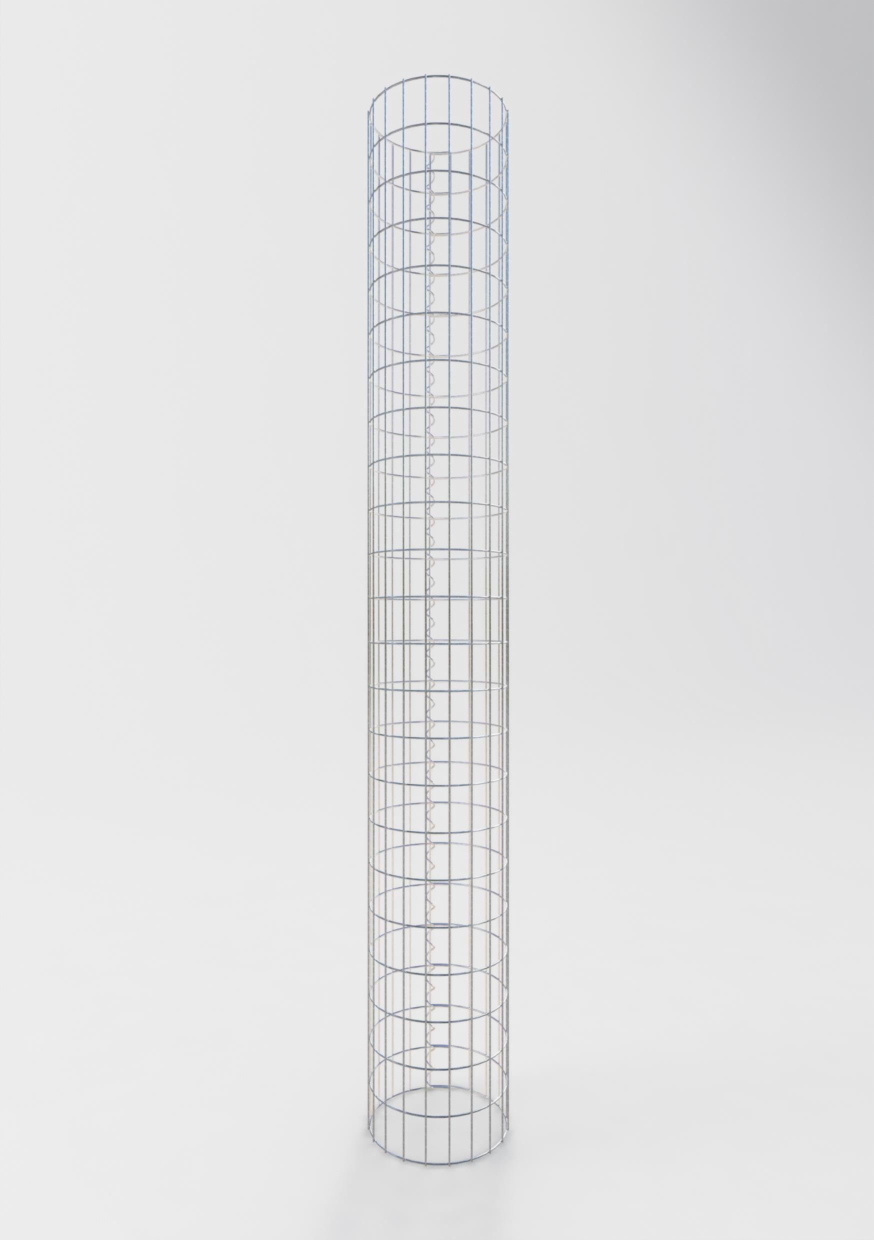 Colonna gabbionata rotonda 32 cm di diametro, 230 cm di altezza, maglia 5 cm x 10 cm