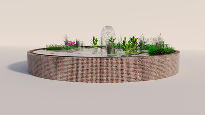 Gabion étang surélevé rond, diamètre extérieur 322 cm, hauteur 80 cm, mailles 5 x 5 cm, épaisseur de paroi 15 cm