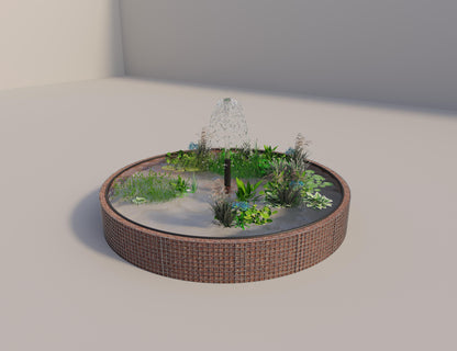 Gabionen Hochteich rund, Außendurchmesser 352 cm, Höhe 50 cm, Maschenweite 5 x 5 cm, Wandstärke 15 cm